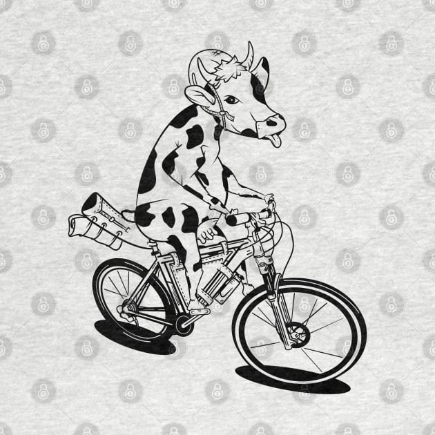 Cow riding a bike by mailboxdisco